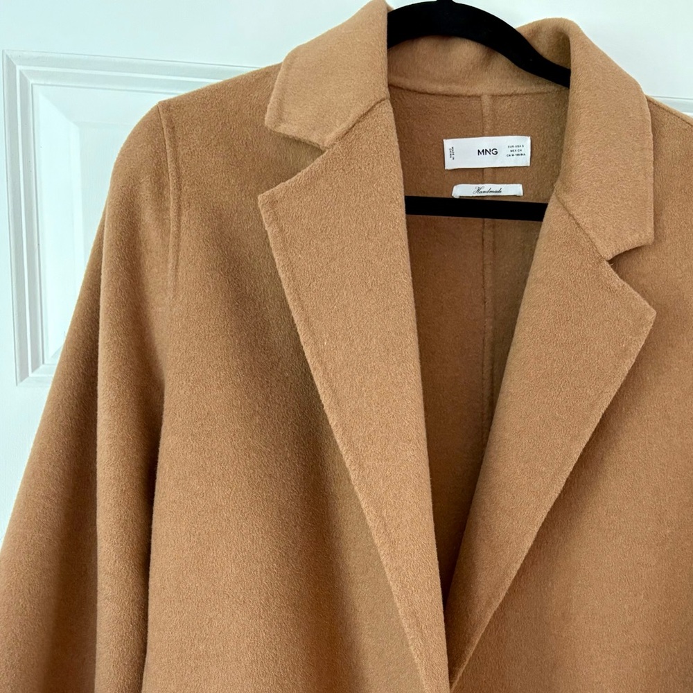 MANGO Classic Camel, Wool Belt Coat, Size Small 🧥 - Picture 10 of 13
